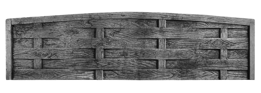 Betonzaun Geflochtene Holz-Optik mit Segmentbogen – Detailansicht 2 – VARORA-TEAM