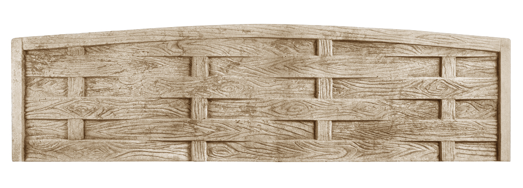 Betonzaun Geflochtene Holz-Optik mit Segmentbogen – Detailansicht 4 – VARORA-TEAM