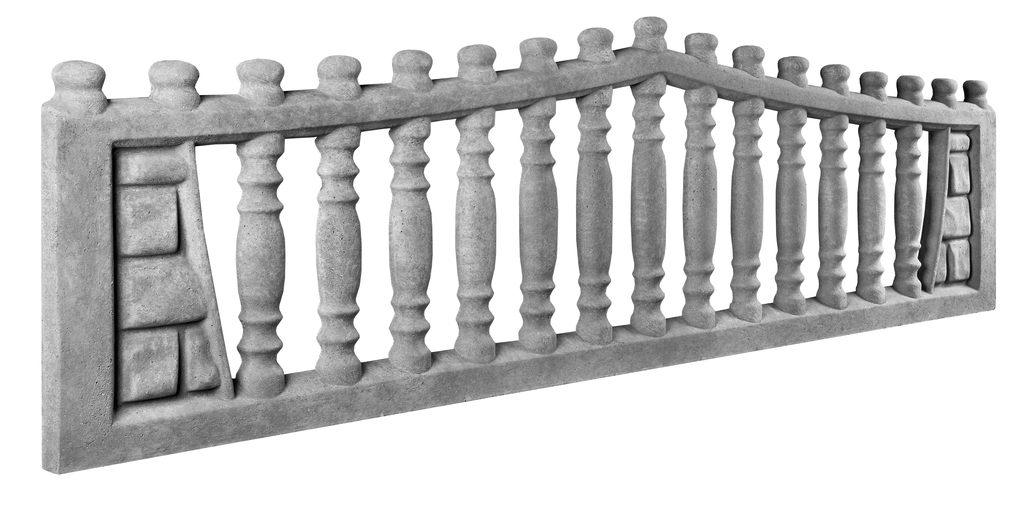 Betonzaun Zier-Balustrade mit Segmentbogen – Detailansicht 2 – VARORA-TEAM