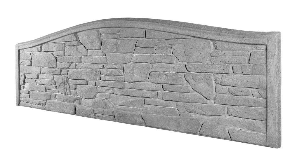 Betonzaun Naturstein-Schichtoptik mit Segmentbogen – Detailansicht 5 – VARORA-TEAM