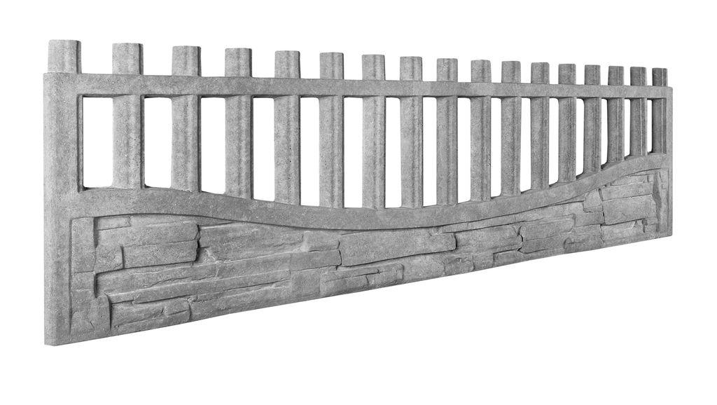 Betonzaun Schieferstein Optik Segmentbogen – Detailansicht 1 – VARORA-TEAM