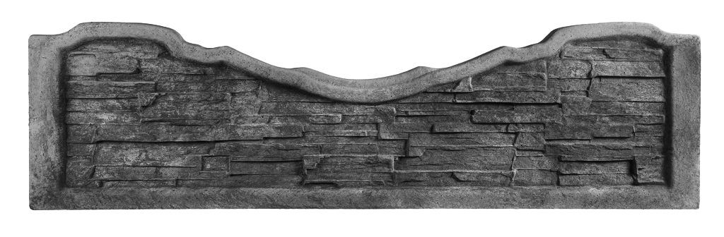 Betonzaun Schieferstein Optik Bogen -Abschluss Natura – Detailansicht 2 – VARORA-TEAM
