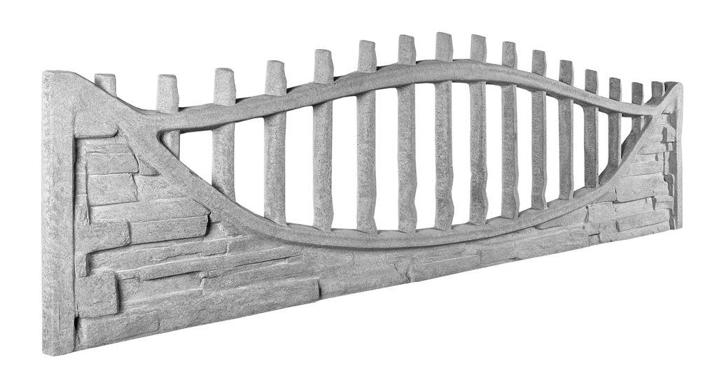Betonzaun Schieferstein Optik Palisadengitter – Detailansicht 1 – VARORA-TEAM