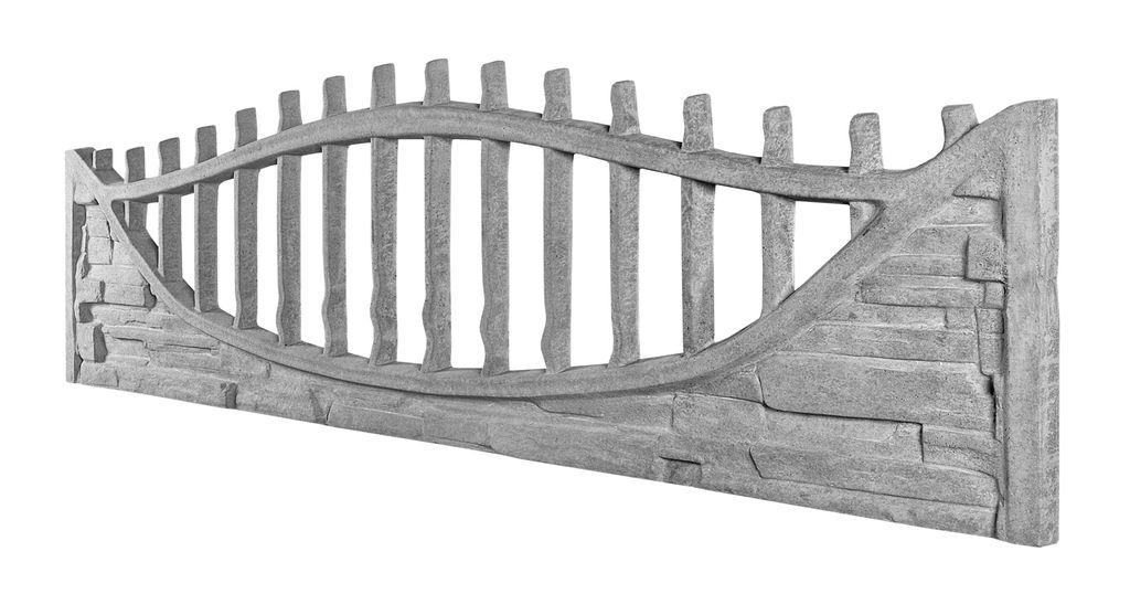 Betonzaun Schieferstein Optik Palisadengitter – Detailansicht 2 – VARORA-TEAM
