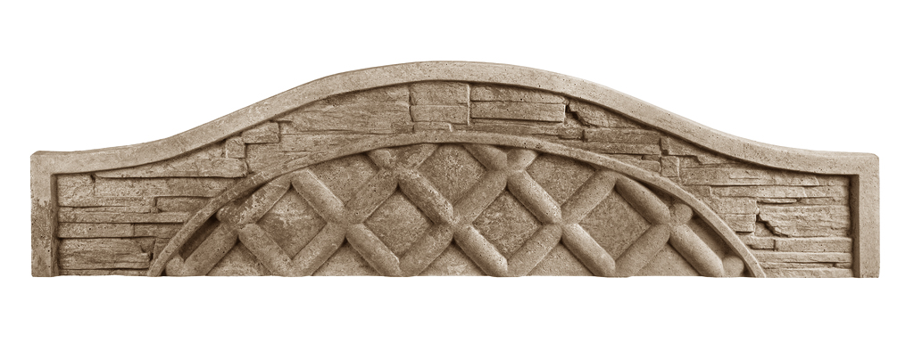 Betonzaun Schieferstein Optik Segmentbogen „Elegant“ Schlussplatte – Detailansicht 3 – VARORA-TEAM