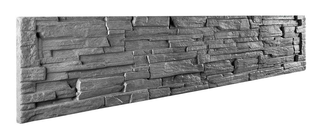 Premium Betonzaun Premium-Betonplatte Schieferoptik (Anthrazit) – Detailansicht 2 – VARORA-TEAM