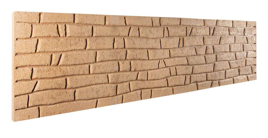 Betonzaun Rückseitenabdruck Ziegeloptik (Ocker) – Detailansicht 2 – VARORA-TEAM