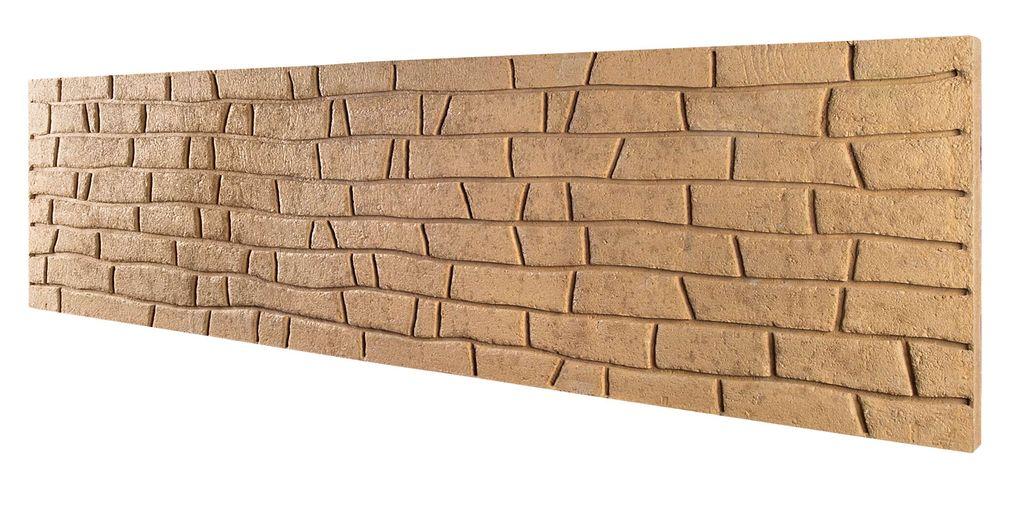 Betonzaun Rückseitenabdruck Ziegeloptik (Ocker) – Detailansicht 3 – VARORA-TEAM